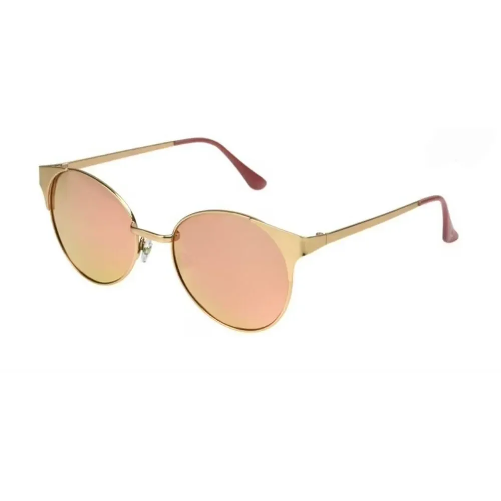 Panama Jack Polarized Mirrored Rose Gold Aviator Cat Eye Sunglasses New 100% Uv